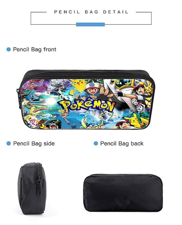 3pcs Pokmon Schoolbag Pikaqiu Backpack Polyester Comfortable Lightening Children's Bag 5