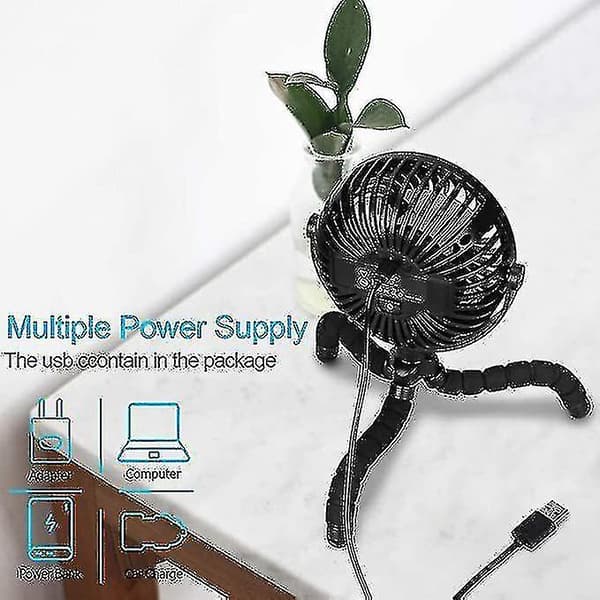 3 Speeds Stroller Rechargeable Portable Handheld Fan With Flexible Tripod Cool High Quality