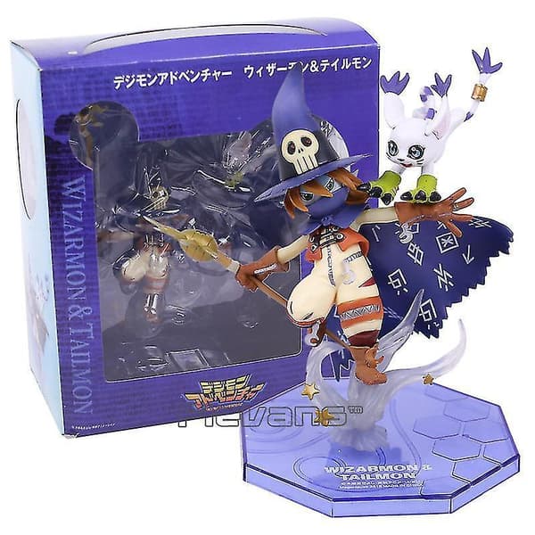 Digimon Adventure Digital Monster Wizarmon &amp; Tailmon PVC Figur Samlerobjekt Model Legetøj 15cm box