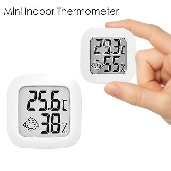 Mini Innendørs Termometer Digital LCD Temperatur Sensor Luftfuktighet Rom Hygrometer Måler Termometer Værstasjon
