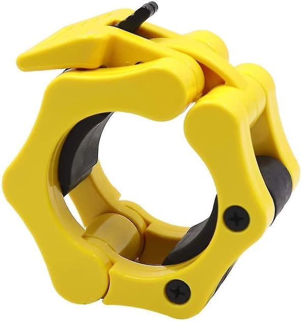 Weight Bar Collars, Locking 2 Inch Barbell Clamps Yellow