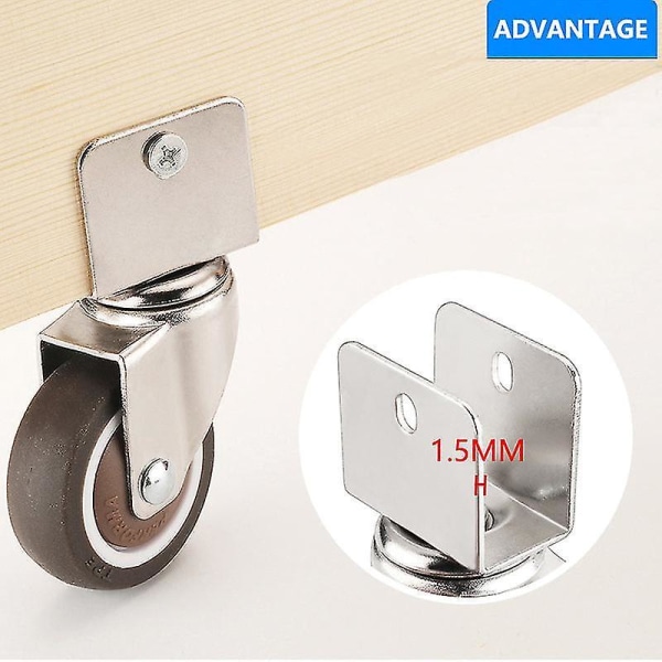 1.5 Furniture Crib Casters Cabinet Clamp With Brake Wheels Soft Rubbe N0.1 25mm