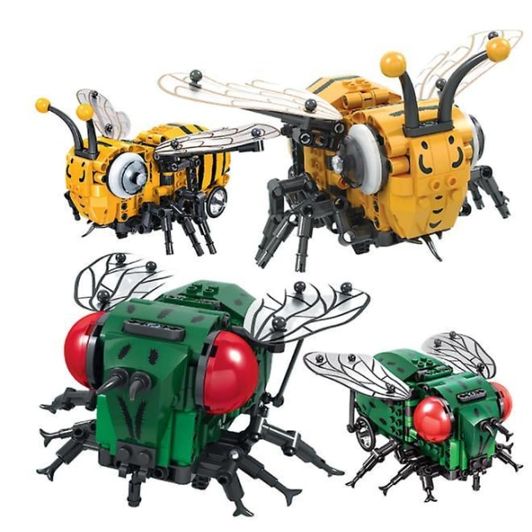 City Simulated Insect Electric Little Bee Fly Building Blocks DIY A