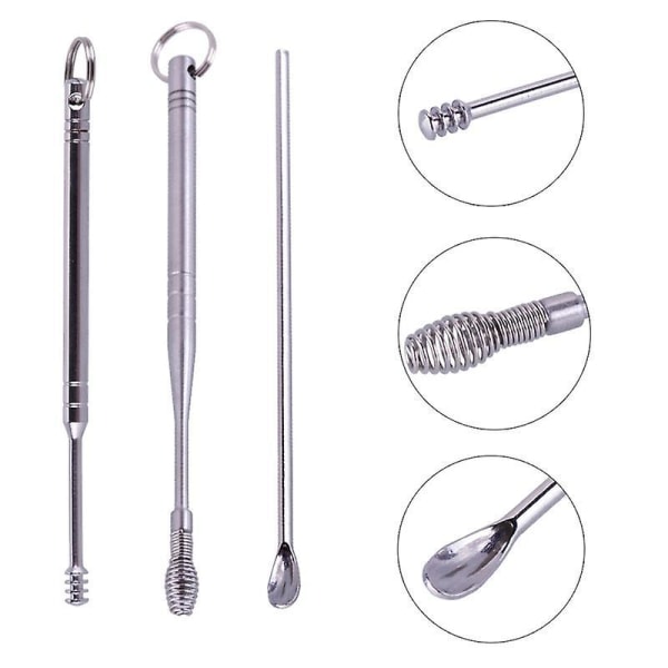 1-7 Pieces Of Earwax Collector Stainless Steel Ear Pick