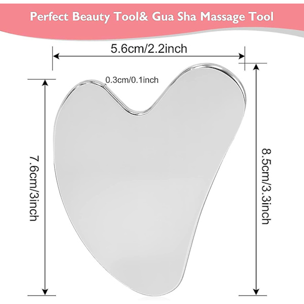Facial Gua Sha Skrabningsmassageværktøj Rustfrit stål Ansigtsskraber