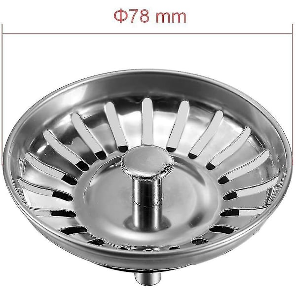 Sink Strainer Plug 80 Mm, 1 Piece Basket Strainer Sink Waste Plug Replacement
