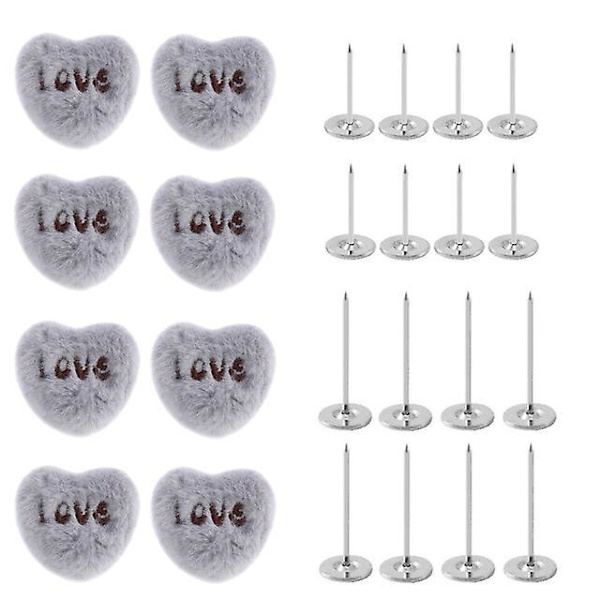 Søte kaninformede klypeholdere for dyner Stropper Seler Madrassbeskyttelse Klemmer Antiskli-fester for laken Gray Love Heart