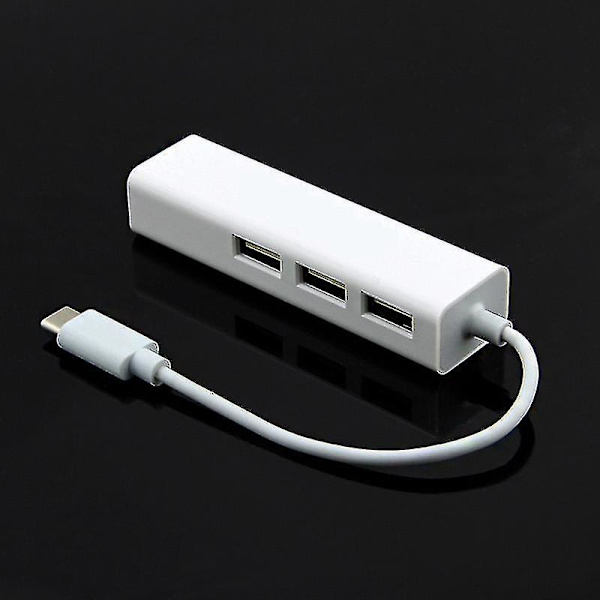 Fong Usb3.1 Type-c Usb-c Til Rj45 Ethernet Lan Adapter Med Usb Hub Til Notebook