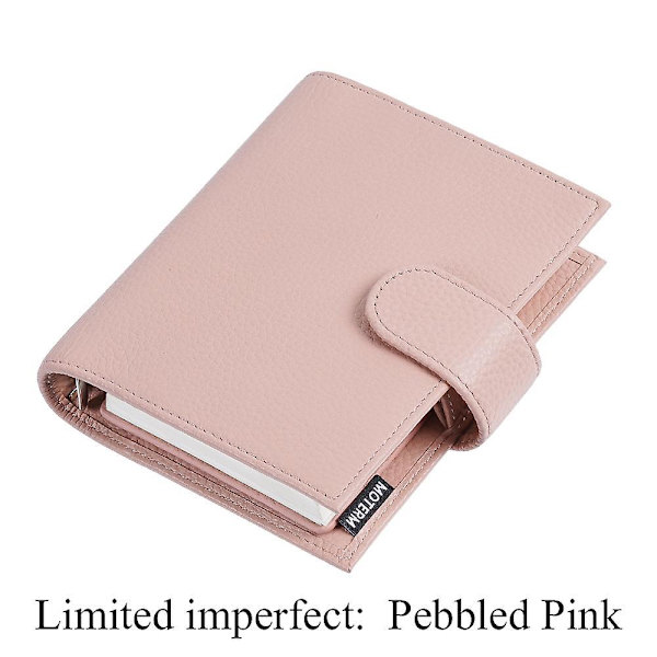 Rajoitettu Erä Virheellinen Moterm Regular Pocket Rings Planner Aitoa Lehmännahkaa A7 Muistikirja Kalenteri Järjestäjä Matkapäiväkirja Pebbled Pink