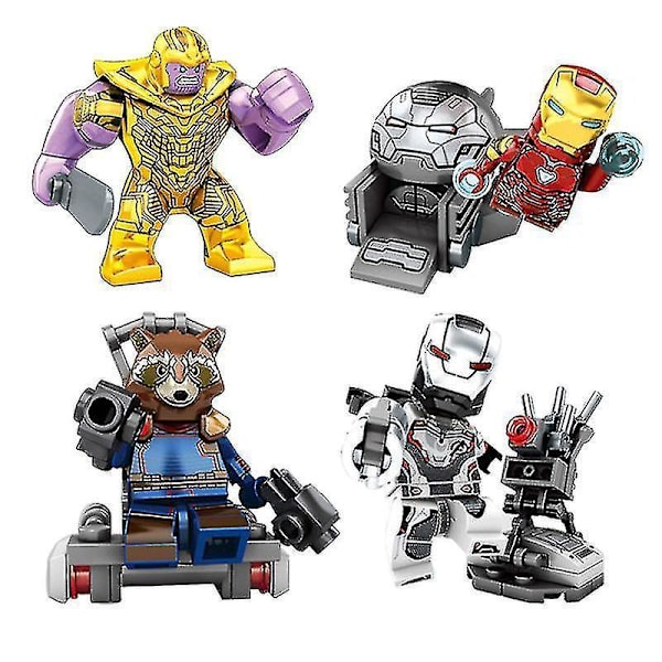 8 stk. Avengers 4 War Machine Vs Thanos Otte-i-én Samlet Byggeklods Minifigur Legetøj