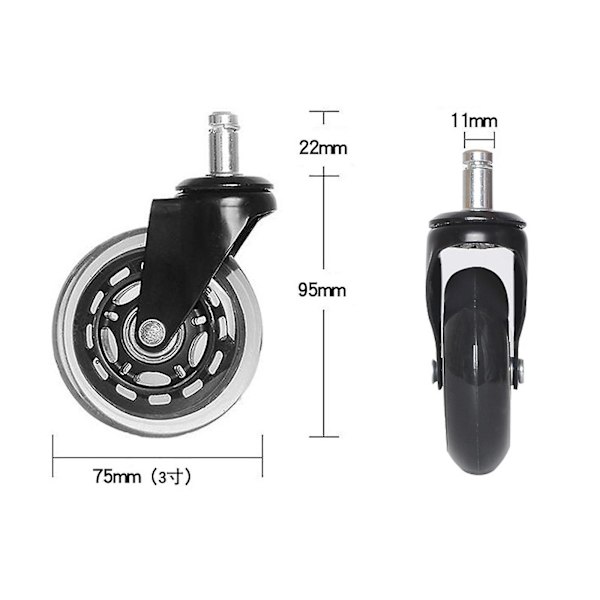 Office Chair Wheels Replacement Rubber Chair Casters For Hardwood Floors
