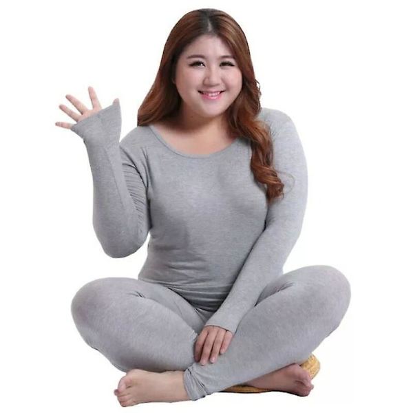 Nye Langærmede Dame Termoundertrøjer i Store Størrelser Efterår Dame Termoundertrøjer Ensfarvet Varmt Dame Termoundertøj 3xl 4xl 5xl Tøj