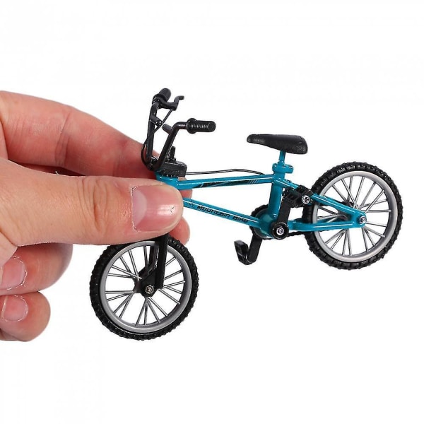 Mini Simulation Alloy Bicycle Children's Fun Mini Bicycle Toy Ornaments blue