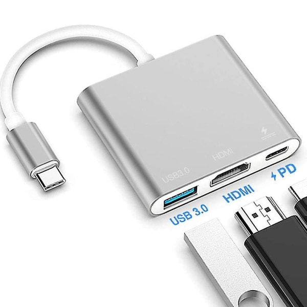 Type C Adapter, Usb 3.1 Hub (usb-c & Thunderbolt 3 Port Kompatibel) Til Usb 3.0 / Hdmi /