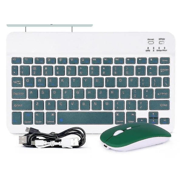 Mini Wireless  Tooth-compatible Keyboard And Mouse, Wireless Keyboard And Mouse Set For Home, Office Green-mouse 7 inch