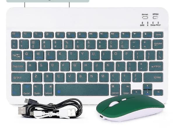 Mini Wireless  Tooth-compatible Keyboard And Mouse, Wireless Keyboard And Mouse Set For Home, Office Green-mouse 7 inch