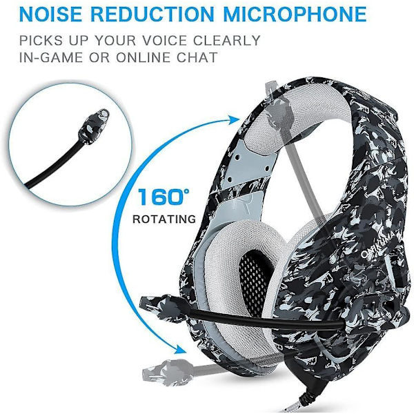 Stereo Pc Gaming Headset With Noise Canceling Mic For Ps4 Ps5 Xbox Series K1-B