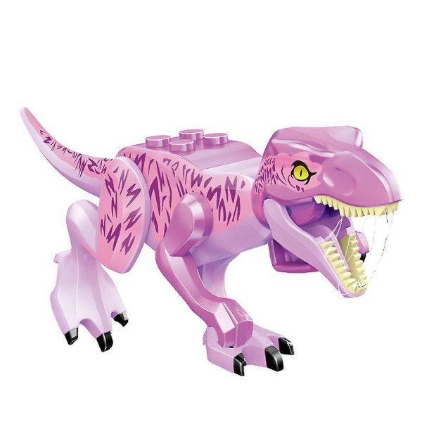 8pcs Colorful Dinosaur Building Blocks Tyrannosaurus Rex Triceratops Double Crowns Assembled Toy Building Blocks