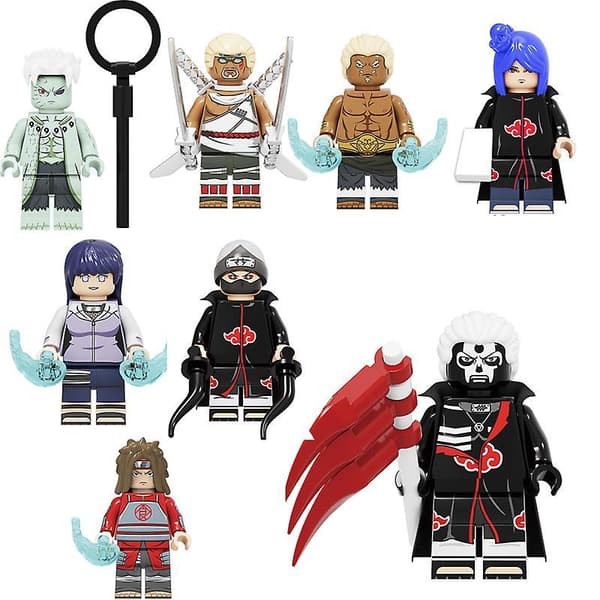 8 stk. Naruto Byggeklodser Minifigurer Børn Drenge Samlet Plastiklegetøj