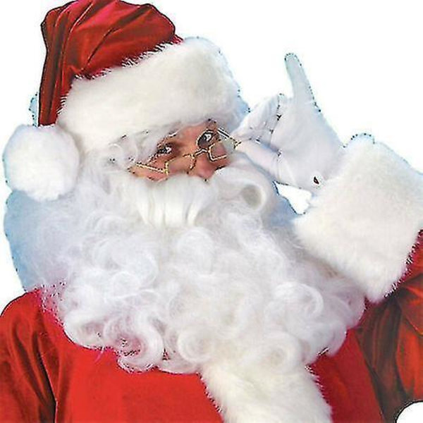 7pcs Santa Claus Costume Father Outfit Christmas Flannel Suit Mens Fancy Dress XL