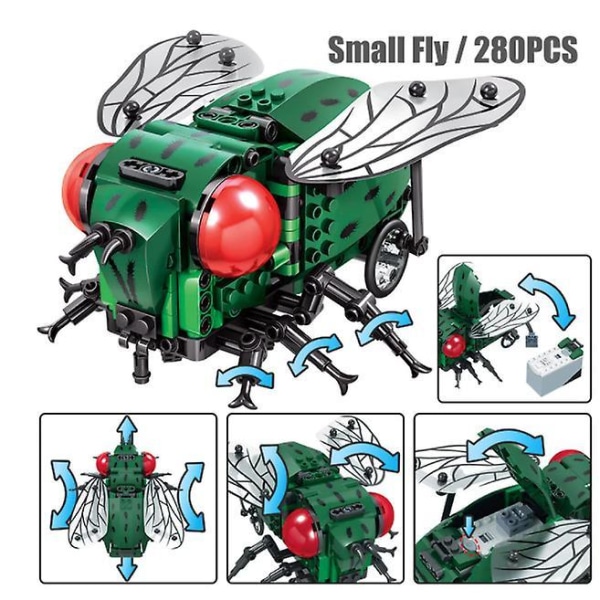 City Simulated Insect Electric Little Bee Fly Building Blocks DIY A