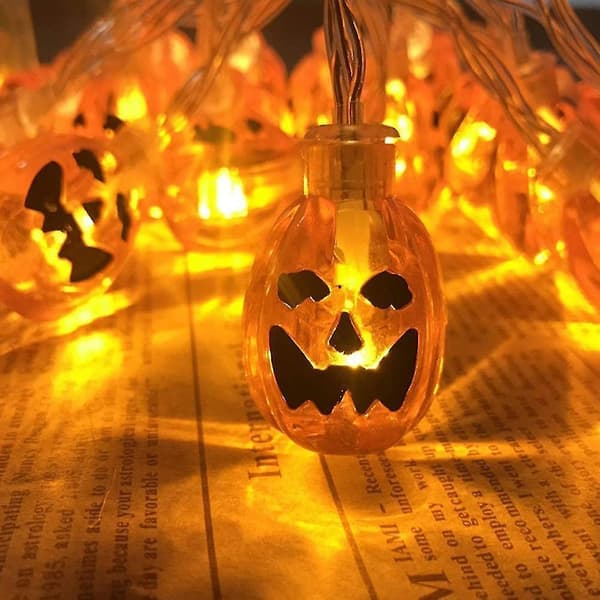 Halloween Dekoration Græskar Lys Kæde Solar Lys Kæde 6m 30 Led Udendørs Dekorationslys Til Terrasse Have