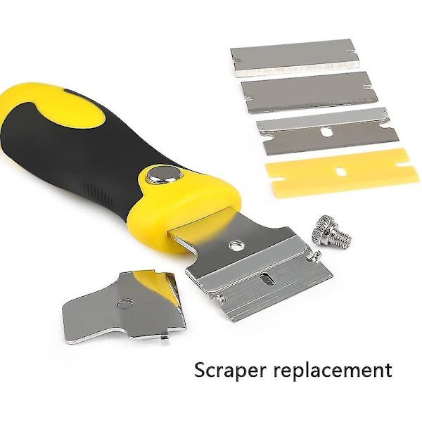 Adjustable Scraper Remove Carellage Glue With 8 Spare Blades Metal + M