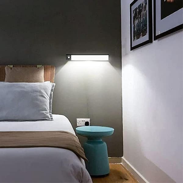 2 Pakke Under Skap Belysning Bevegelsessensor Skaplys Trådløs positive white light Black 20 cm