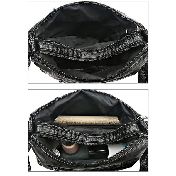 Bløde PU læder luksus punge og håndtasker multi-lomme crossbody skuldertasker til kvinder Brown
