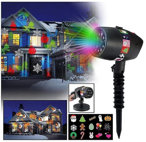 Juleprojektor Lys Stjerne Shower Slideshow Halloween Laserlys AU Plug