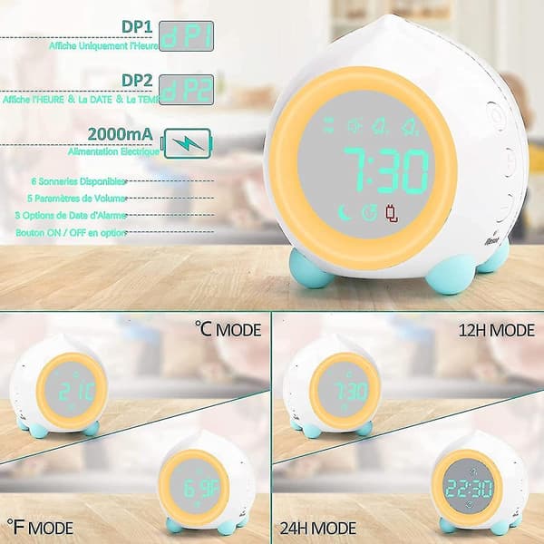 Digital children's alarm clock light alarm clock for children silent creative desk clock snooze