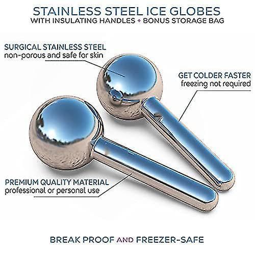 Ice Globes For Facials | Unbreakable Steel Massage Rollers For Face Neck