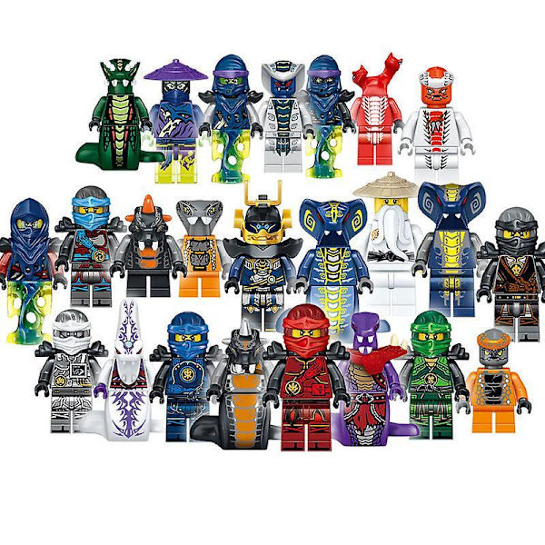 24 Pakke Ninja Minifigurer Sæt Børnelegetøj Action Figur Shinobi Mini Figurer Fødselsdagsfest Gaver Til Voksne Og Børn Drenge Piger