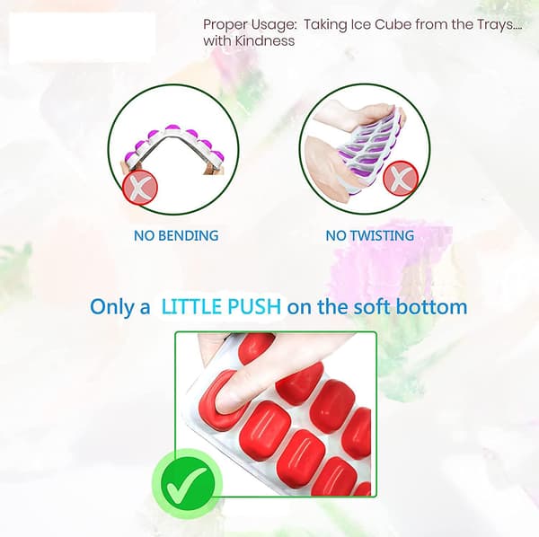 Easy Release Ice Cube Tray With Lid 14 Cavities Freezer Ice Tray Stackable Ice Tray With Lid Green