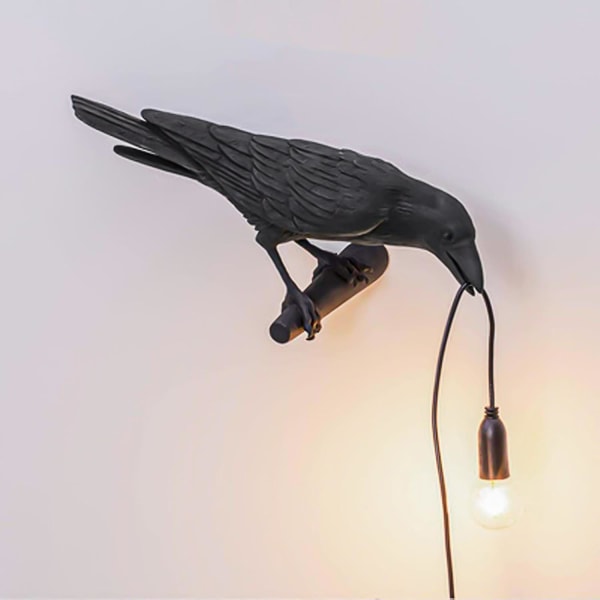 Bird Lamp Resin Crow Led Light Bedroom Wall Sconce Lamp Table Living Room Art Decoration Wall Left