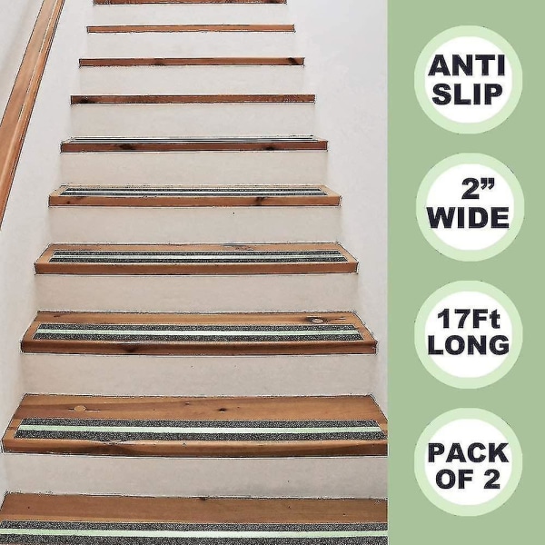 Non Slip Glow In The Dark Tape Stair Tread Anti Slip Adhesive Grip Tape(2in X 17ft X 2roll)