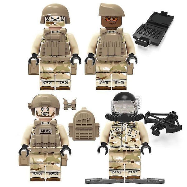 Seals Minifigures With Weapons And Inserted Building Blocks Toy 12pcs