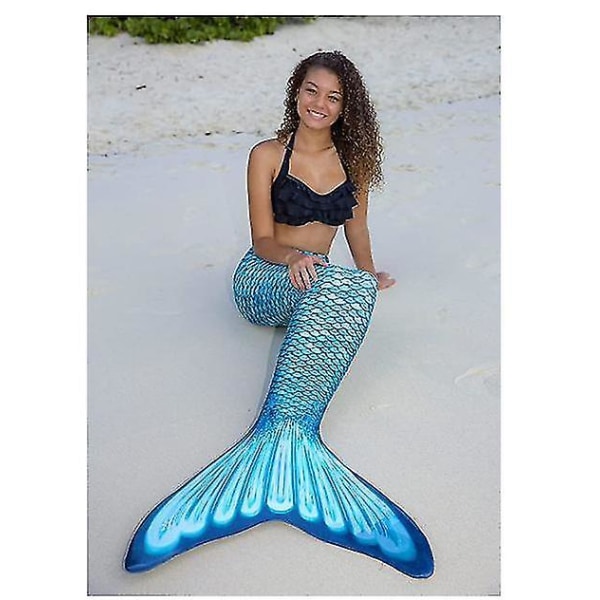 Kids Wear-resistant Mermaid Tail For Swimming, Monofin Included green XL