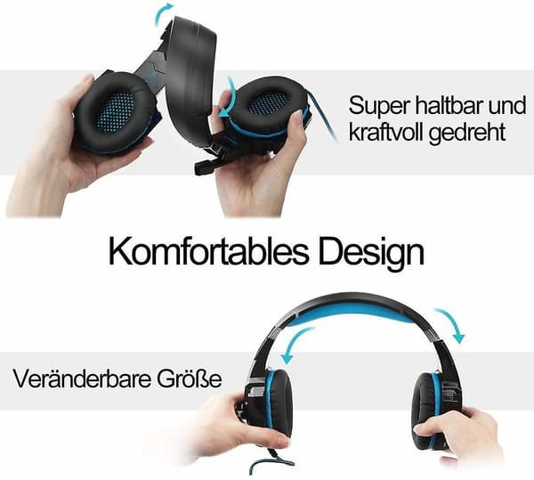 Ps4 Gaming Headset 3.5mm Surround Sound Led Light With Microphone