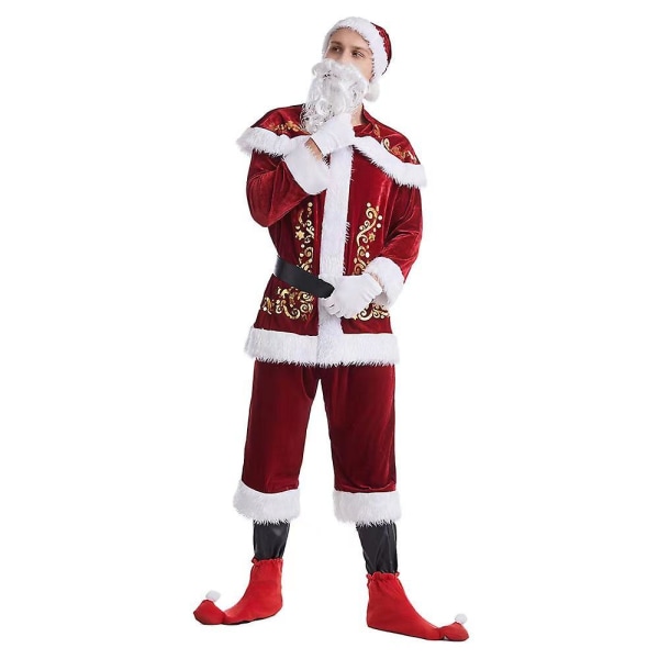 Santa Costume Set Christmas Men And Women Christmas Couple Santa Claus Suit boy M