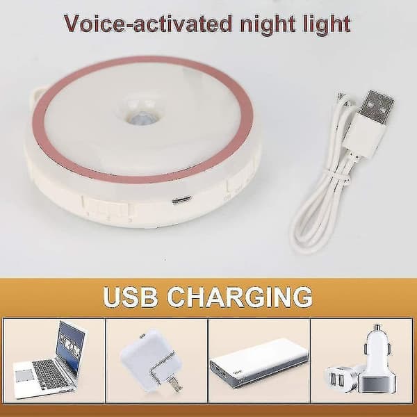 Led Kids Night Light With Motion Sensor And Light Sensor, Usb Recharge
