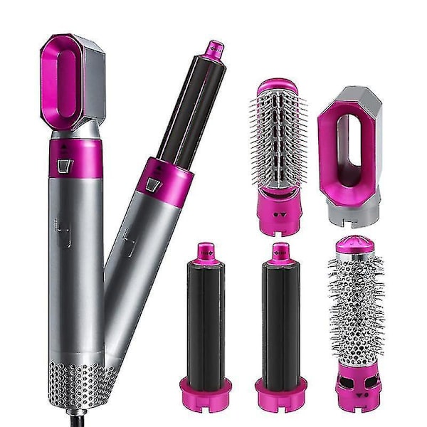 5 In 1 Hair Electric Hair Styler Hair Dryers Curler Straighteners Blow Dryer Brush Dry Set Rose US