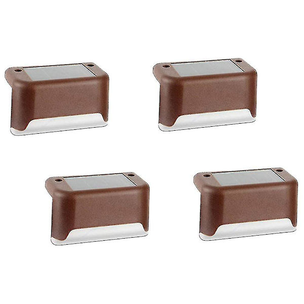 4 Pcs Solar Step Lights Led Solar Lights Path Stair O Light Step Lamp Fence Wall Landscape Solar Lamp - Ssxjv White