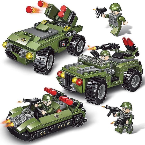 Building Toys Set Military Transport Tank Vehicle Playset  Creative Army Toys