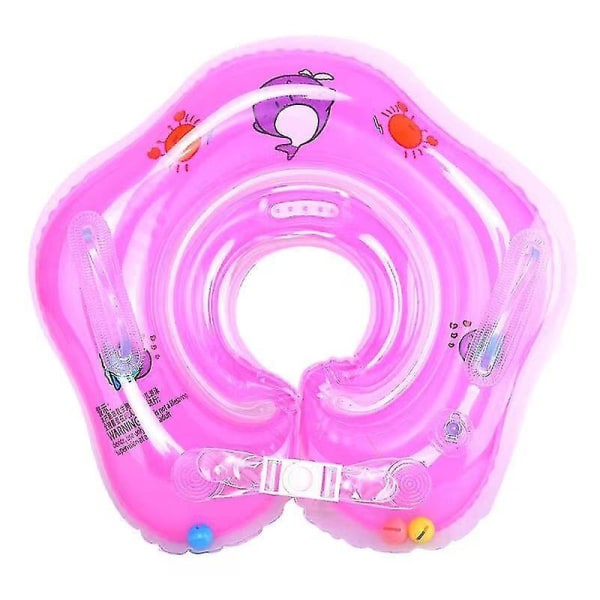 Baby Inflatable Swimming Ring Neck Swim Ring For Newborn Baby pink