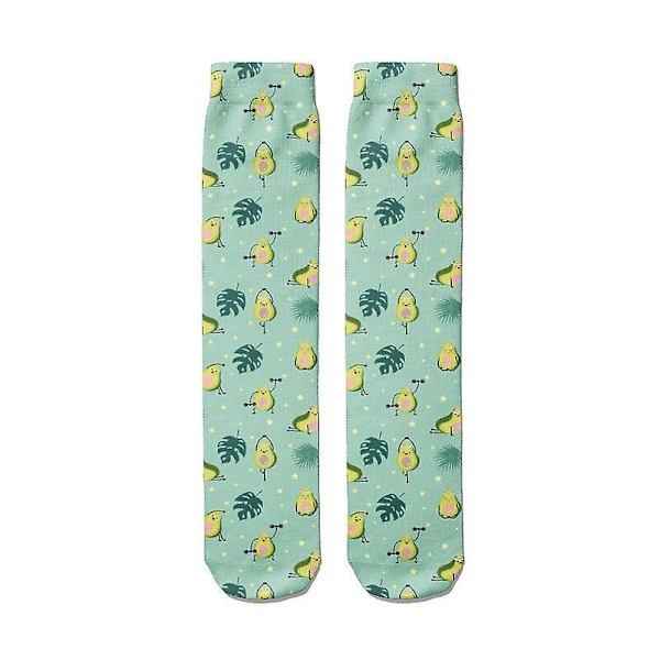 Gladt Sjovt Print Frugt Ananas Lange Sokker Kunst Dejlige Midt Rør Stilfulde Bomuldssokker Til Mænd Damer Style9