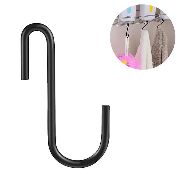 20 Pack Heavy Duty 63mm S Hooks S Shaped Hanging Hooks Large Hangers Black
