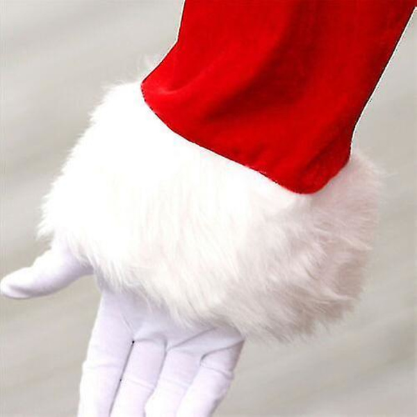 7pcs Santa Claus Costume Father Outfit Christmas Flannel Suit Mens Fancy Dress L
