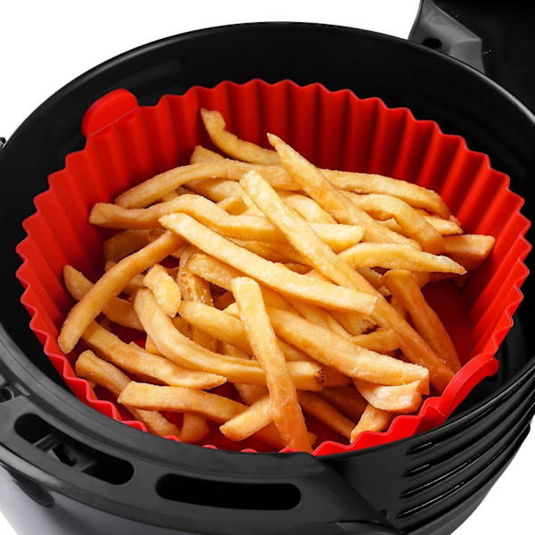 Silikoninen Air Fryer -astia - Air Fryer uunitarvikkeet - Korvaa syttyvän leivinpaperin - Air Fryeria ei tarvitse puhdistaa Pink