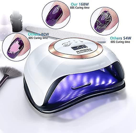 168w Uv Led Gel Nail Lamp Gel Polish Dryer Lamp 4 Timer Setting Auto Sensor